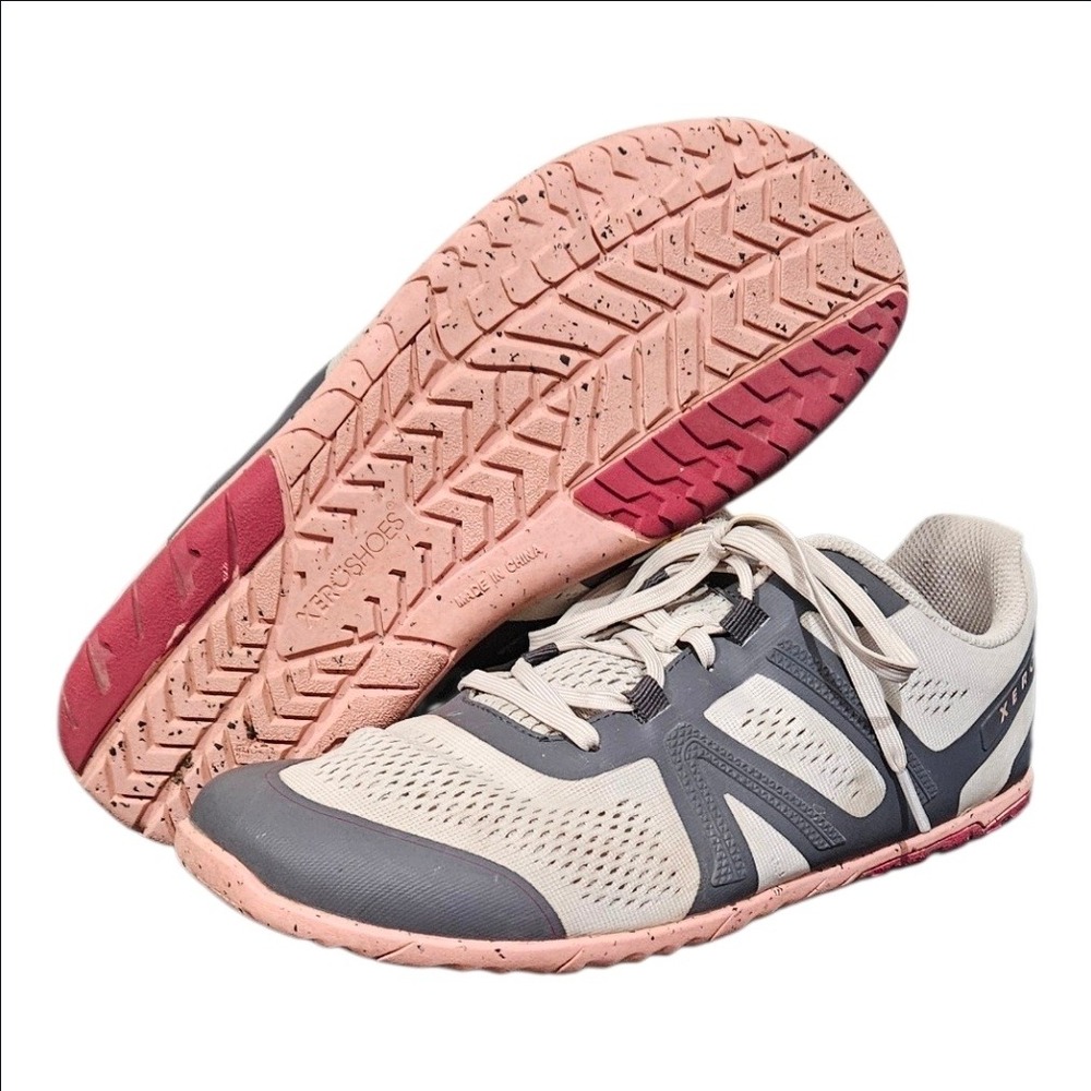 Xero Shoes HFS Womens Minimalist Road Running Shoes Grey Pink Barefoot Size 10